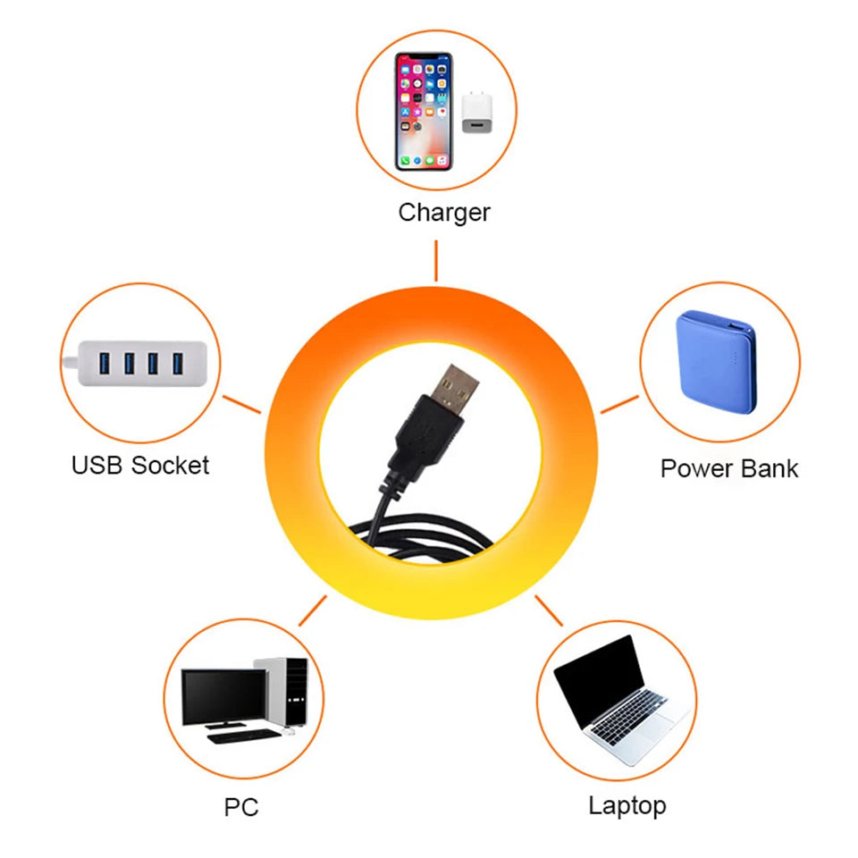 USB Moon & Sunset Lamp – LED Rainbow Neon Projector مصباح القمر والغروب USB - بروجيكتور ليد نيون رينبو