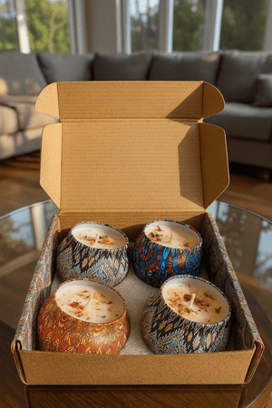Decorative Floral Scented Tin Candles | شموع معطرة مزينة بالزهور في علب معدنية 🕯️🌸