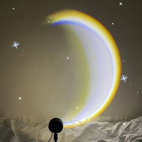 USB Moon & Sunset Lamp – LED Rainbow Neon Projector مصباح القمر والغروب USB - بروجيكتور ليد نيون رينبو