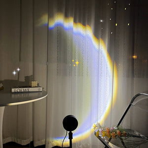 USB Moon & Sunset Lamp – LED Rainbow Neon Projector مصباح القمر والغروب USB - بروجيكتور ليد نيون رينبو