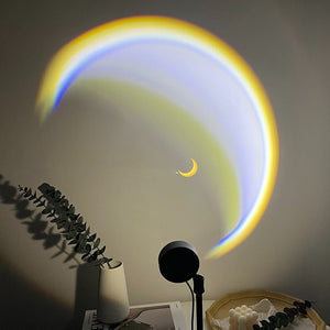 USB Moon & Sunset Lamp – LED Rainbow Neon Projector مصباح القمر والغروب USB - بروجيكتور ليد نيون رينبو