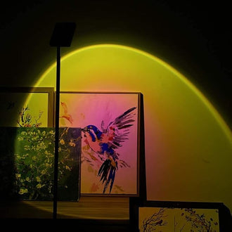USB Moon & Sunset Lamp – LED Rainbow Neon Projector مصباح القمر والغروب USB - بروجيكتور ليد نيون رينبو